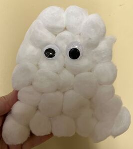 Fluffy ghosts craft example