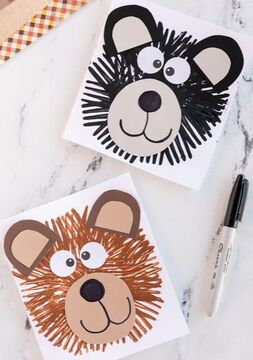 Fork-painted bears craft