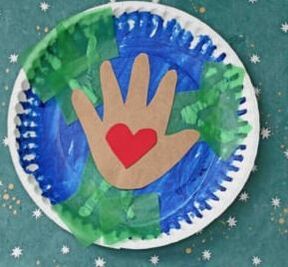 Hand-print Earth craft example