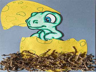 Hatching baby dinosaurs craft example