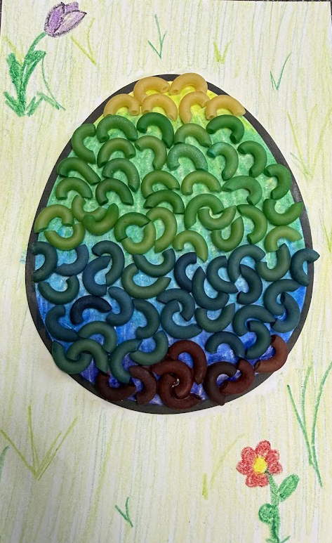 Macaroni Easter egg craft