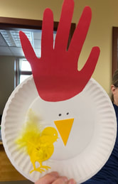 Paper plate chicken craft example