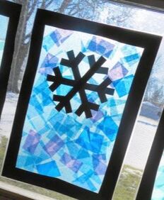 Snowflake suncatchers craft example