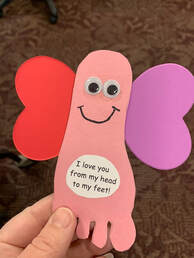 Tiny foot valentine craft example