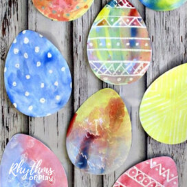 Watercolor Easter eggs craft example