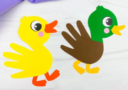 Hand-print ducks