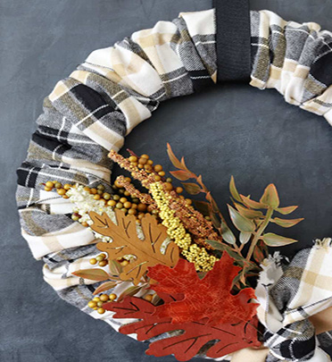 plaid flannel wreath