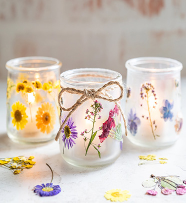 pressed flower lantern